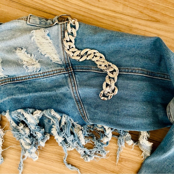 Fashion Nova Patch & Chain Jacket - Picture 12 of 14